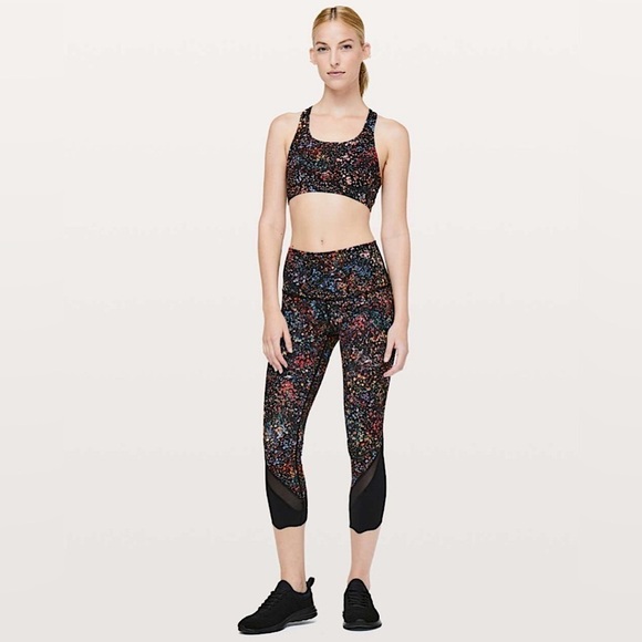 Lululemon Wunder Under Crop II Special Edition Scallop 24" Flowerescent Multi 10 - Picture 2 of 11